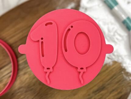 Balloon Milestone 10 Fondant Stamp