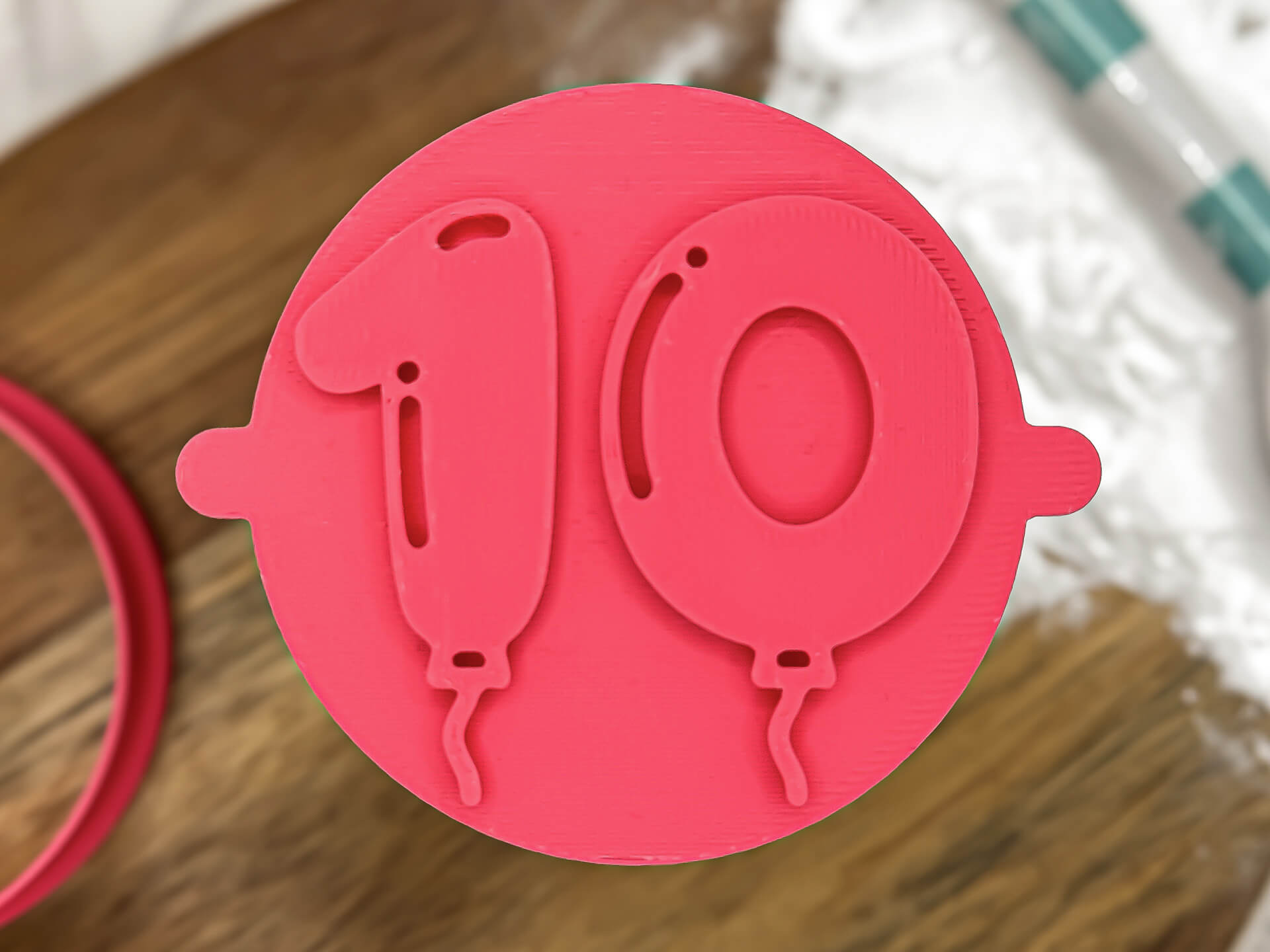 Balloon Milestone 10 Fondant Stamp Balloon Milestone 10 Fondant Stamp