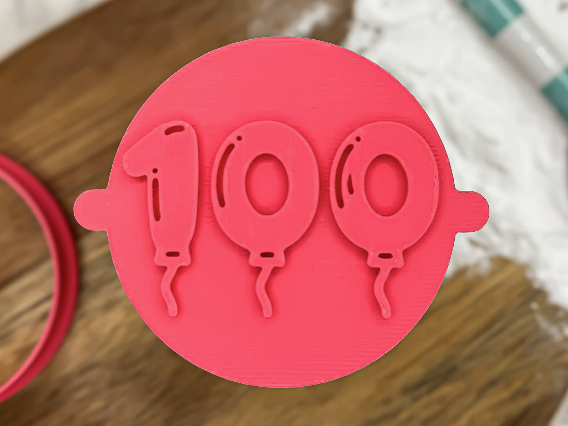 Balloon Milestone 100 Fondant Stamp Balloon Milestone 100 Fondant Stamp