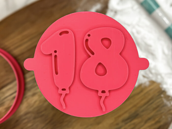 Balloon Milestone 18 Fondant Stamp