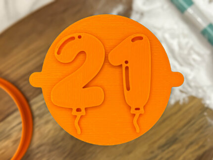 Balloon Milestone 21 Fondant Stamp