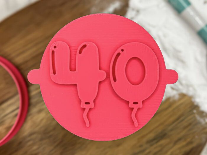 Balloon Milestone 40 Fondant Stamp