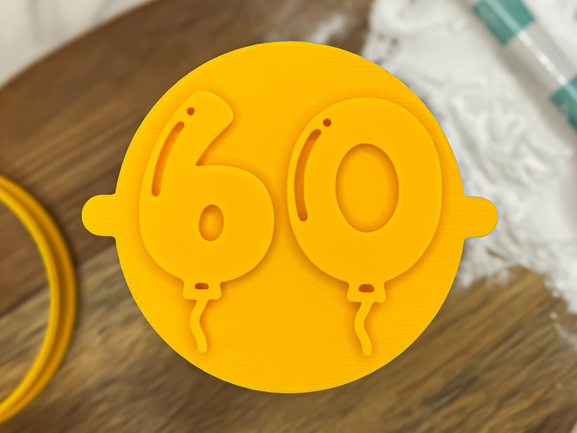 Balloon Milestone 60 Fondant Stamp Balloon Milestone 60 Fondant Stamp