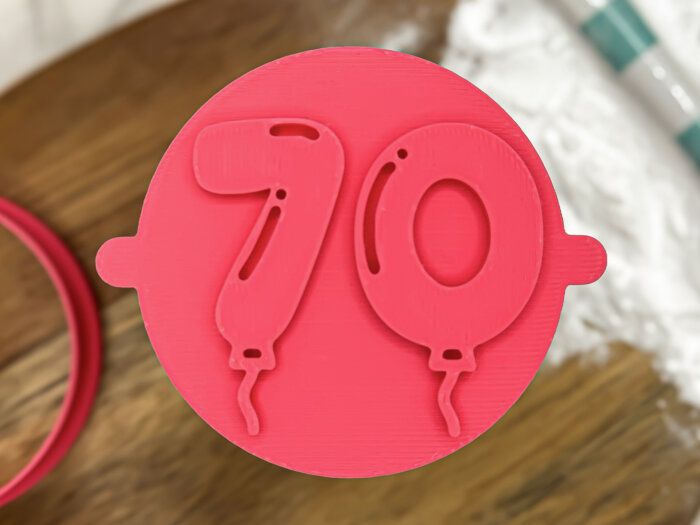 Balloon Milestone 70 Fondant Stamp
