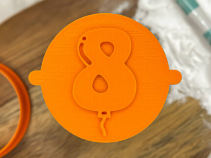 Balloon Milestone 8 Fondant Stamp