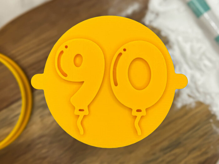 Balloon Milestone 90 Fondant Stamp