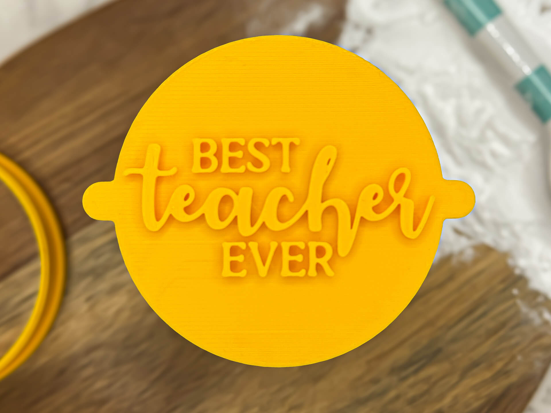 Best Teacher Ever Fondant Stamp