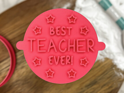 Best Teacher Ever Stars Fondant Stamp