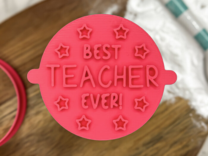 Best Teacher Ever Stars Fondant Stamp
