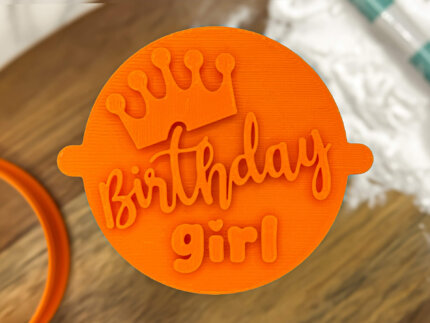 Birthday Girl Fondant Stamp