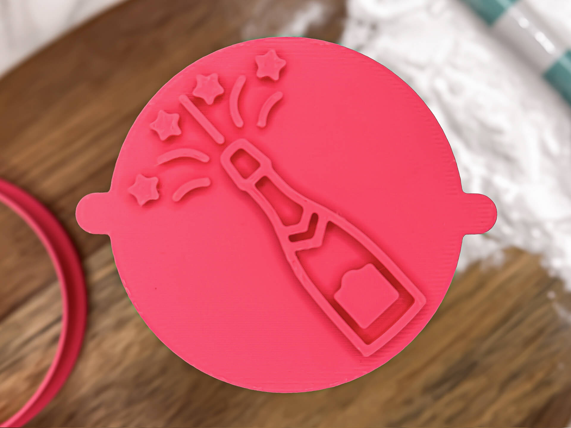 Champagne Prosecco Bottle Fondant Stamp Champagne Prosecco Bottle Fondant Stamp