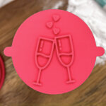 Champagne Prosecco Glasses Fondant Stamp