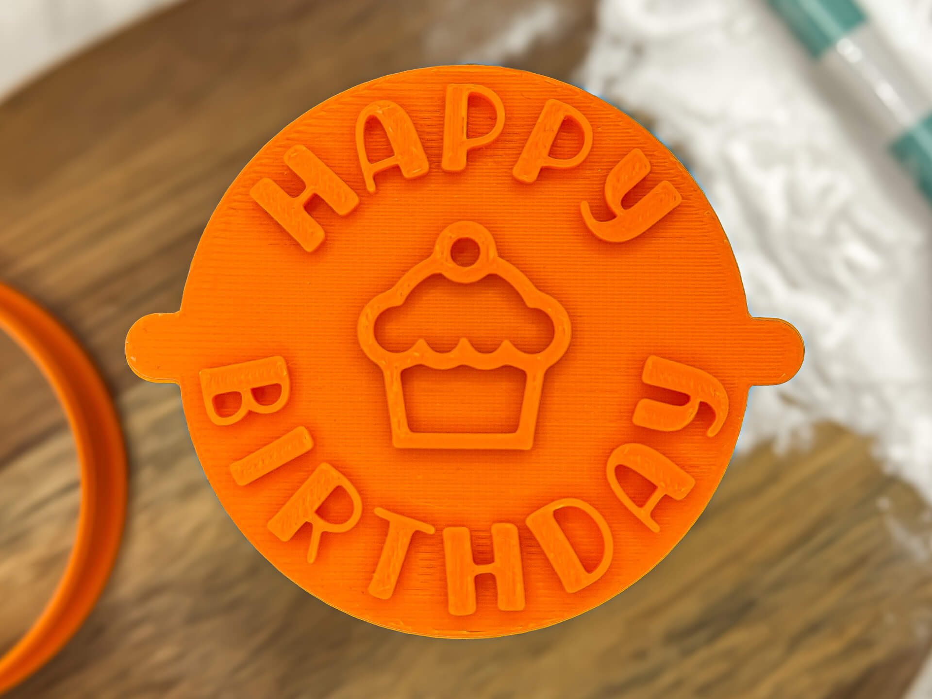 Happy Birthday Cupcake Fondant Stamp Happy Birthday Cupcake Fondant Stamp