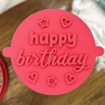 Happy Birthday Stars and Hearts Fondant Stamp