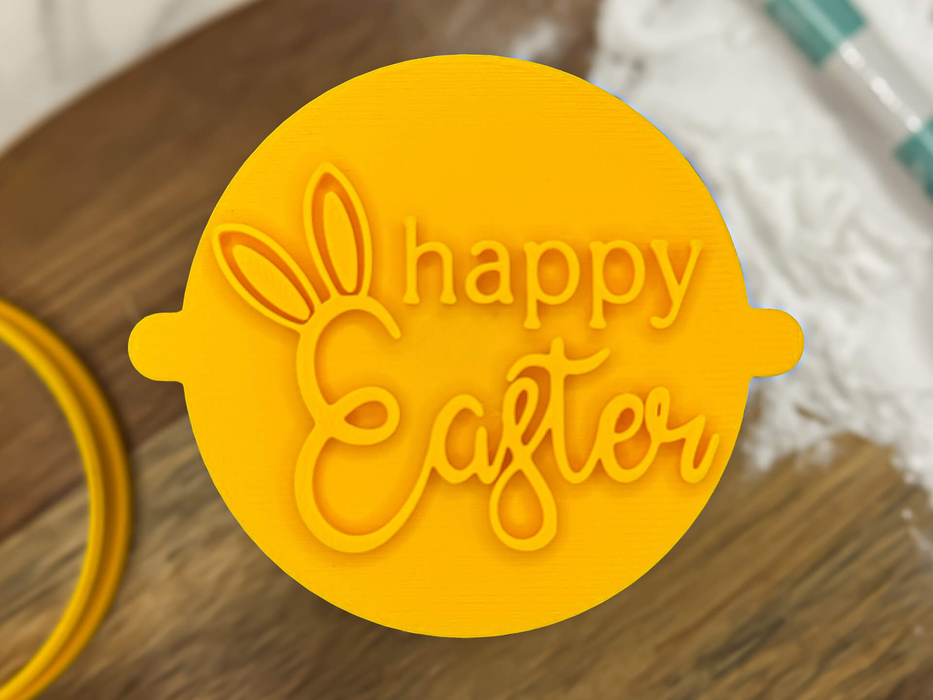 Happy Easter Bunny Fondant Stamp