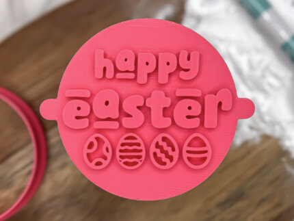 Happy Easter Eggs Fondant Stamp