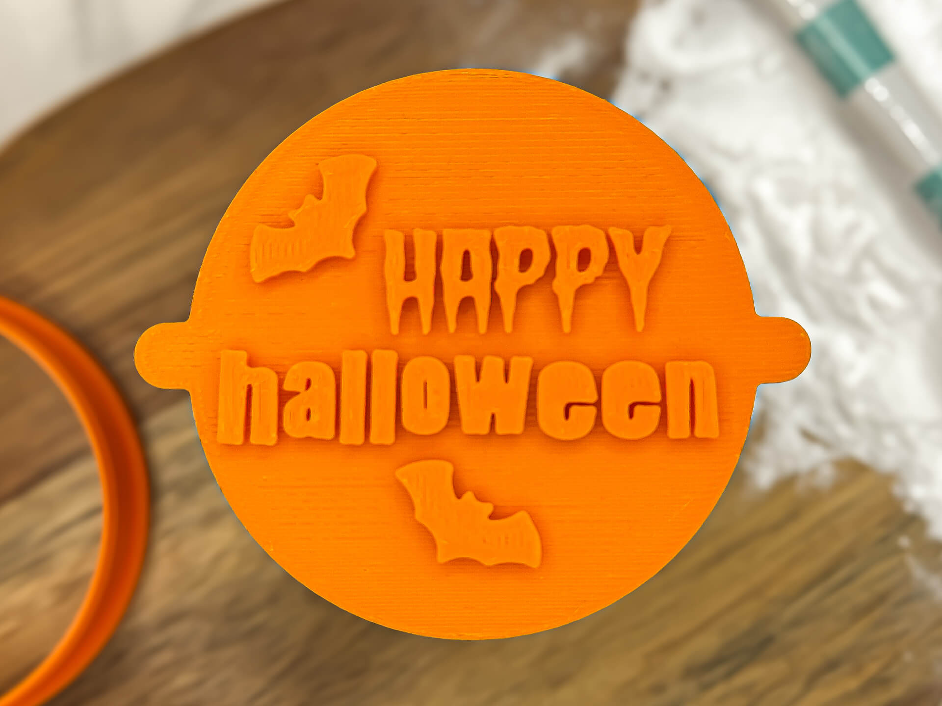 Happy Halloween Bats Fondant Stamp Happy Halloween Bats Fondant Stamp