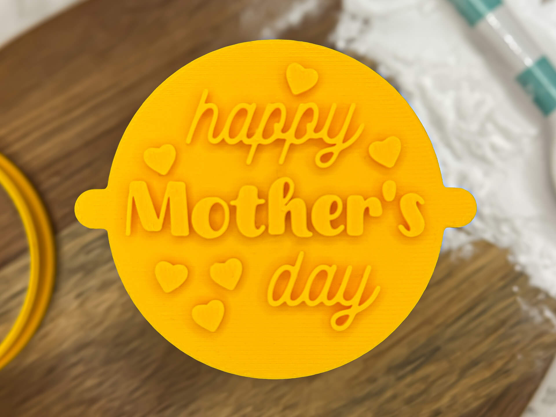 Happy Mother's Day Hearts Fondant Stamp Happy Mother's Day Hearts Fondant Stamp