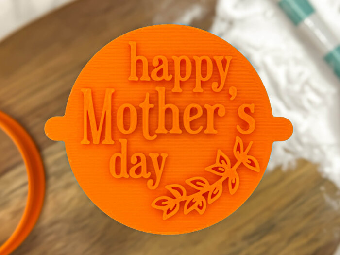 Happy Mother's Day Leaves Fondant Stamp