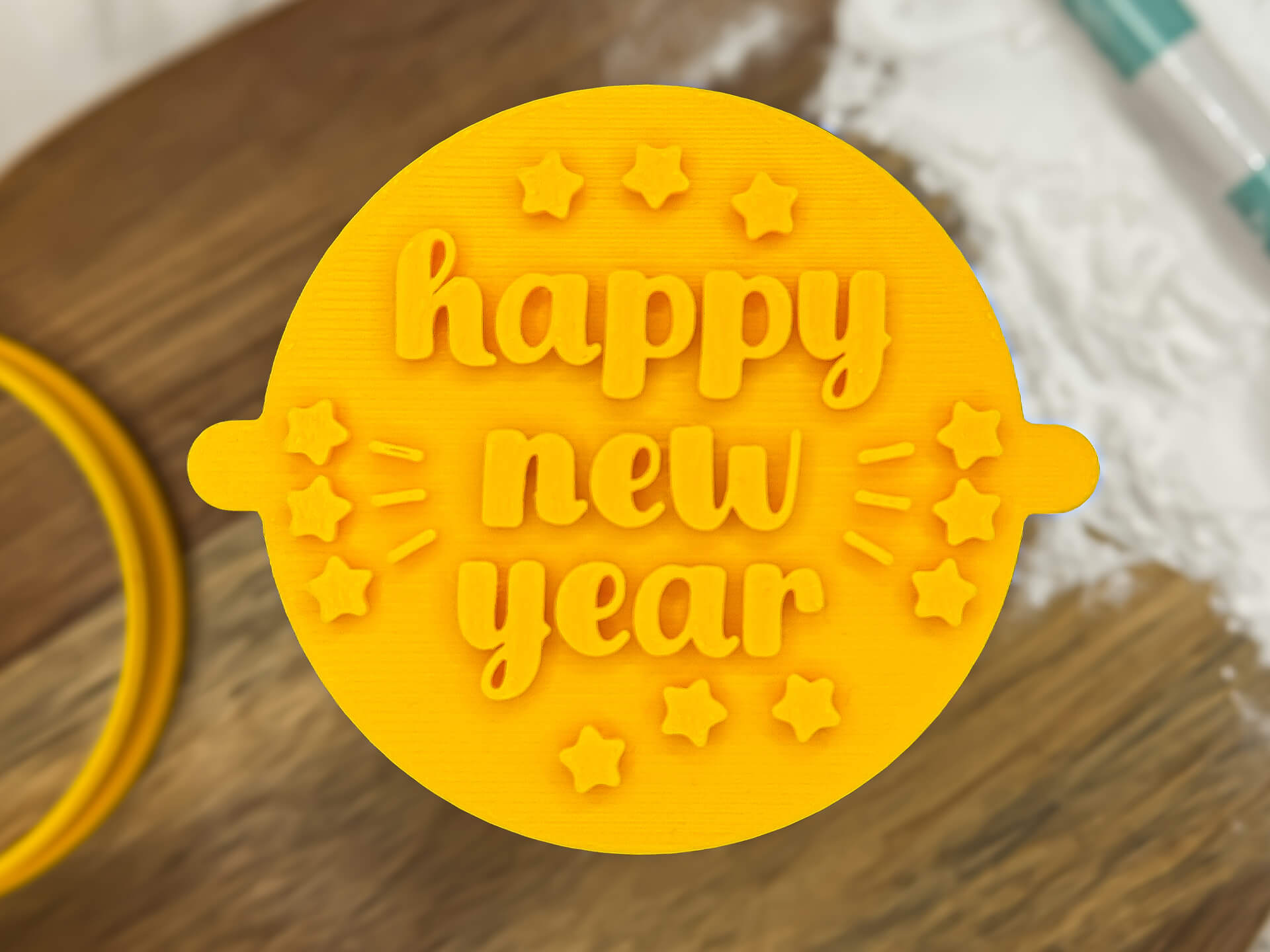 Happy New Year Stars Fondant Stamp Happy New Year Stars Fondant Stamp - Image 1