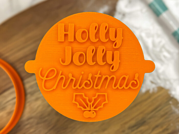 Holly Jolly Christmas Fondant Stamp