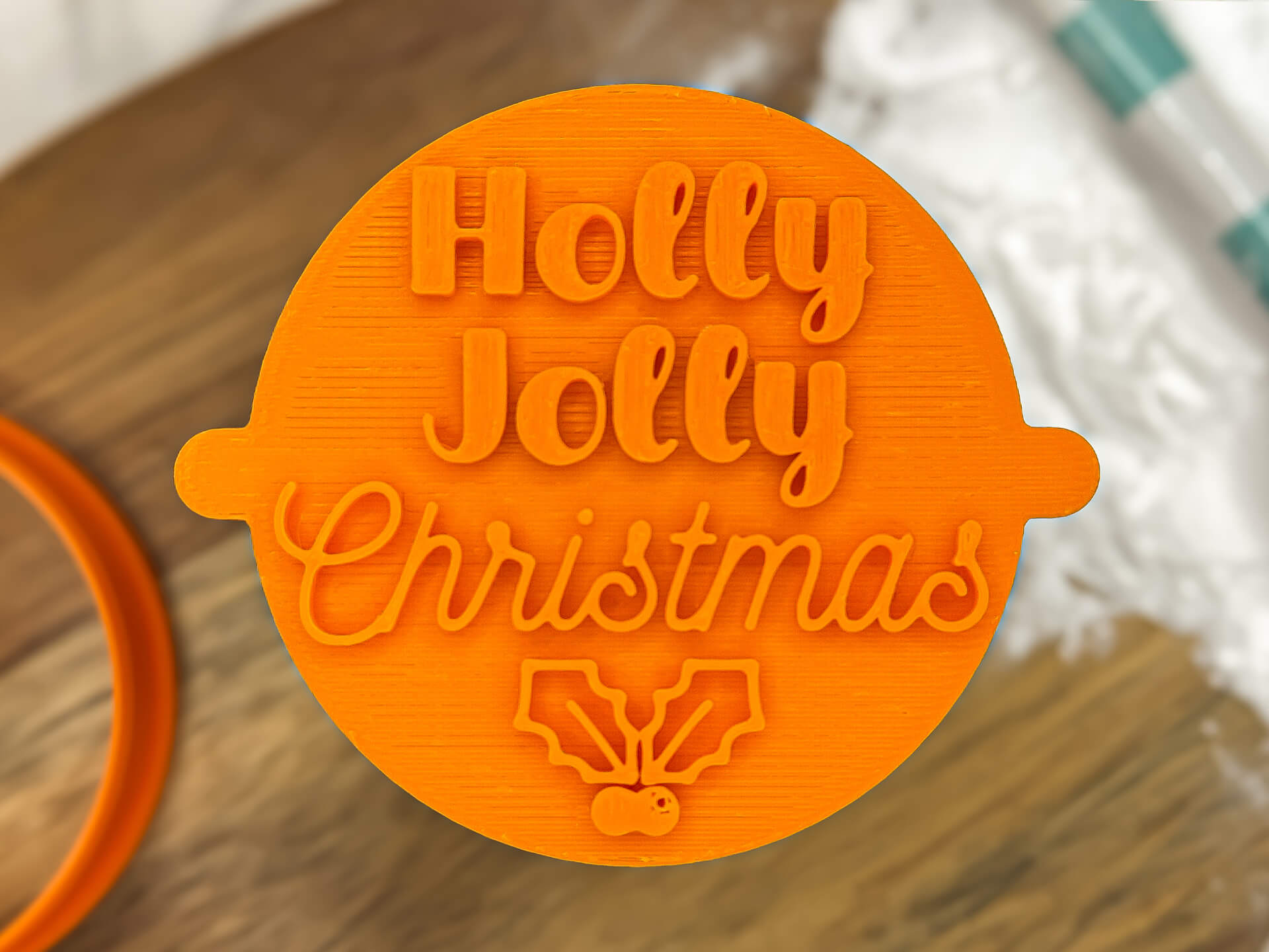Holly Jolly Christmas Fondant Stamp