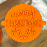 Merry Christmas Candy Canes Fondant Stamp