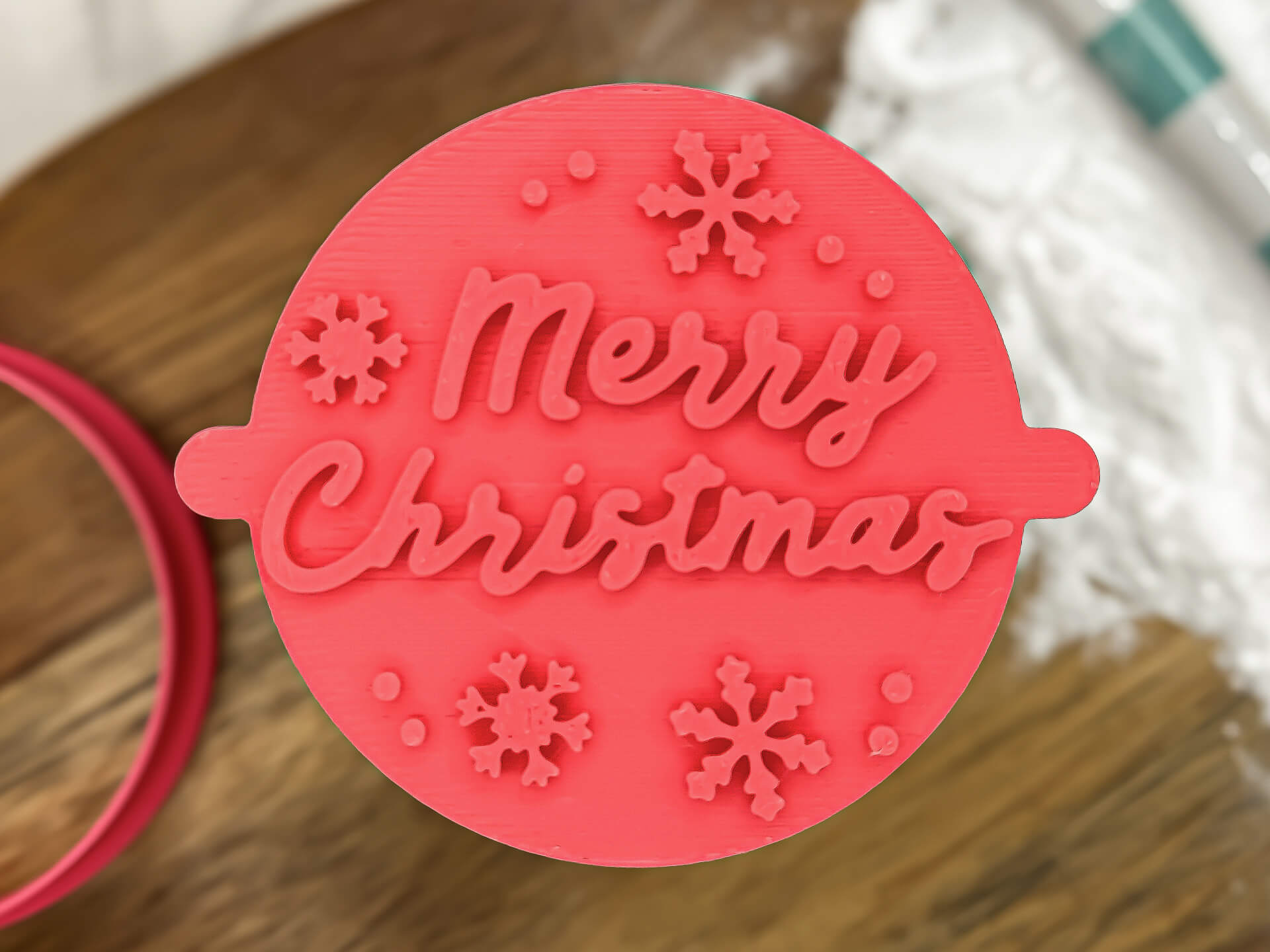 Merry Christmas Snowflakes Fondant Stamp Merry Christmas Snowflakes Fondant Stamp
