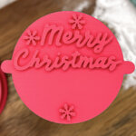 Merry Christmas Snowflakes Space Fondant Stamp