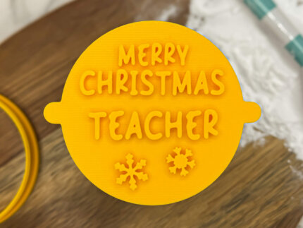 Merry Christmas Teacher Fondant Stamp