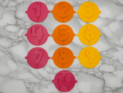 Milestone Balloons 1 10 Fondant Stamps Set of 10