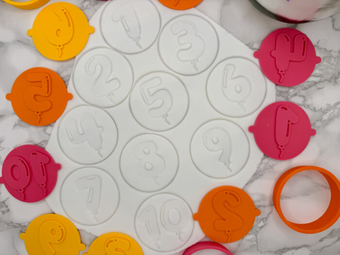 Milestone Balloons 1 10 Fondant Stamps Set of 10