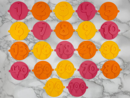 Milestone Balloons 1 100 Fondant Stamps Set of 22