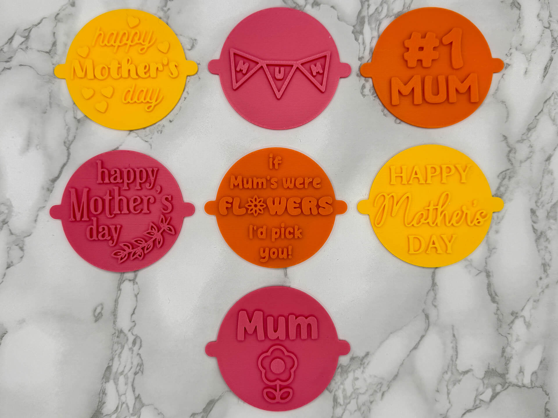Mother's Day Fondant Stamp Set of 7 Mother's Day Fondant Stamp Set of 7