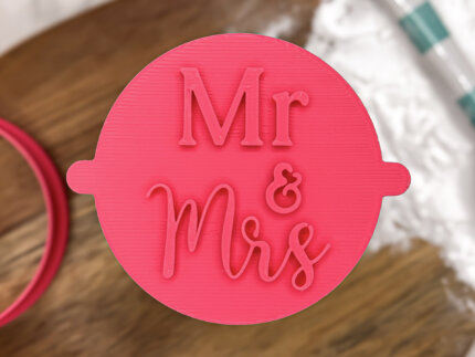 Mr & Mrs Mixed Fonts Fondant Stamp