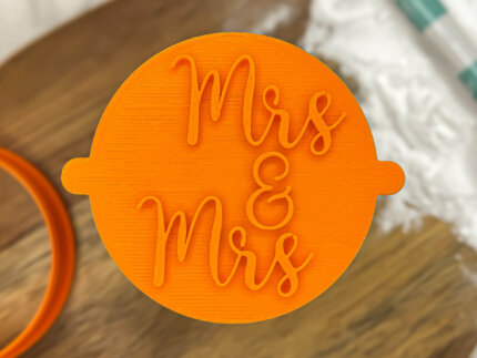 Mrs & Mrs Fancy Fondant Stamp