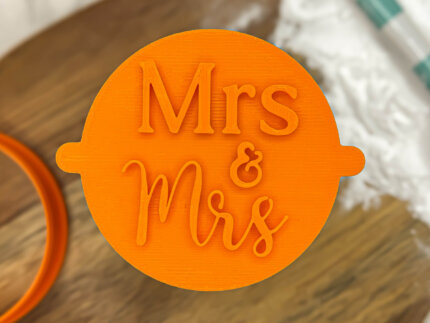 Mrs & Mrs Mixed Fonts Fondant Stamp