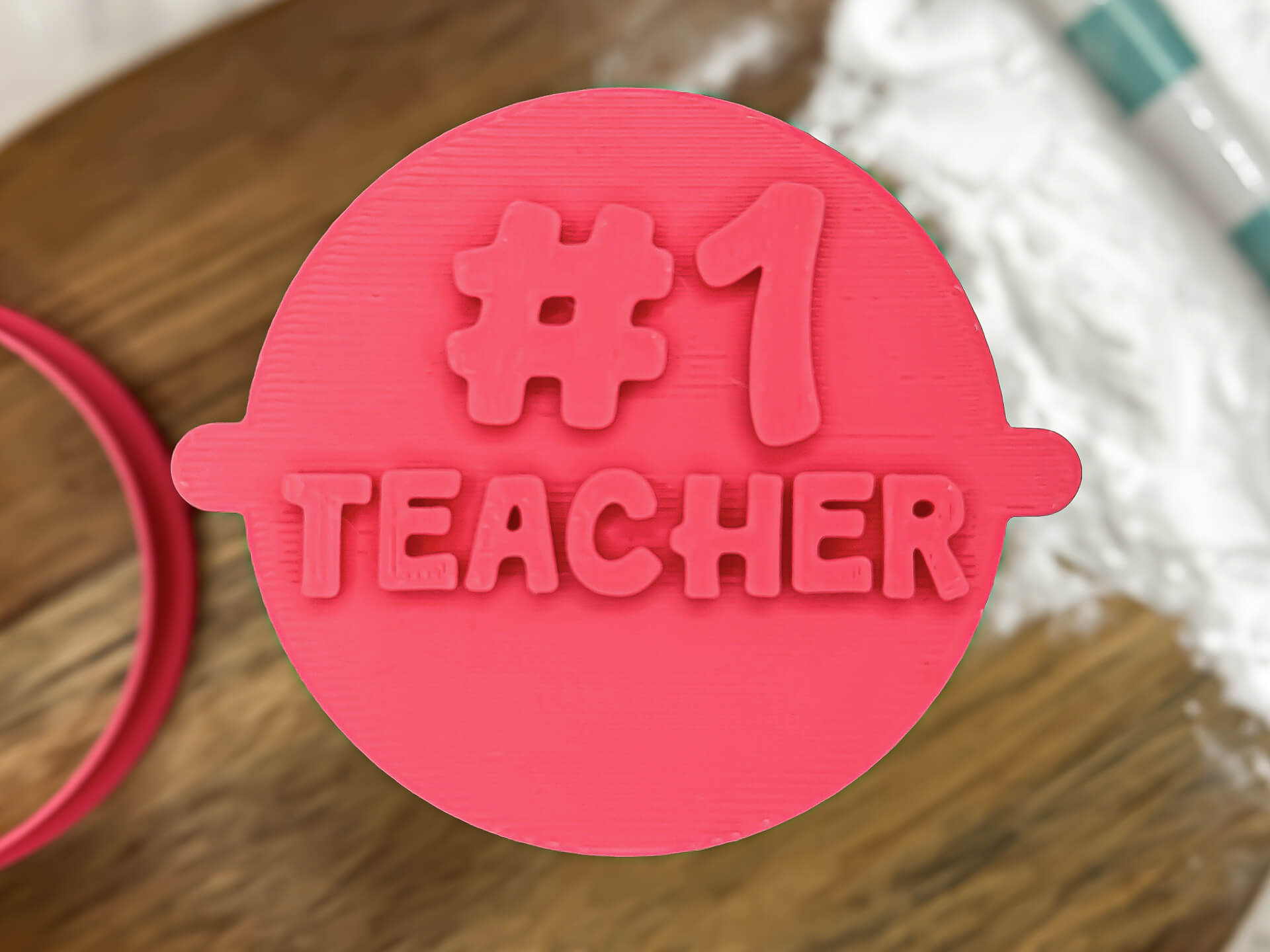 Number 1 Teacher Fondant Stamp Number 1 Teacher Fondant Stamp