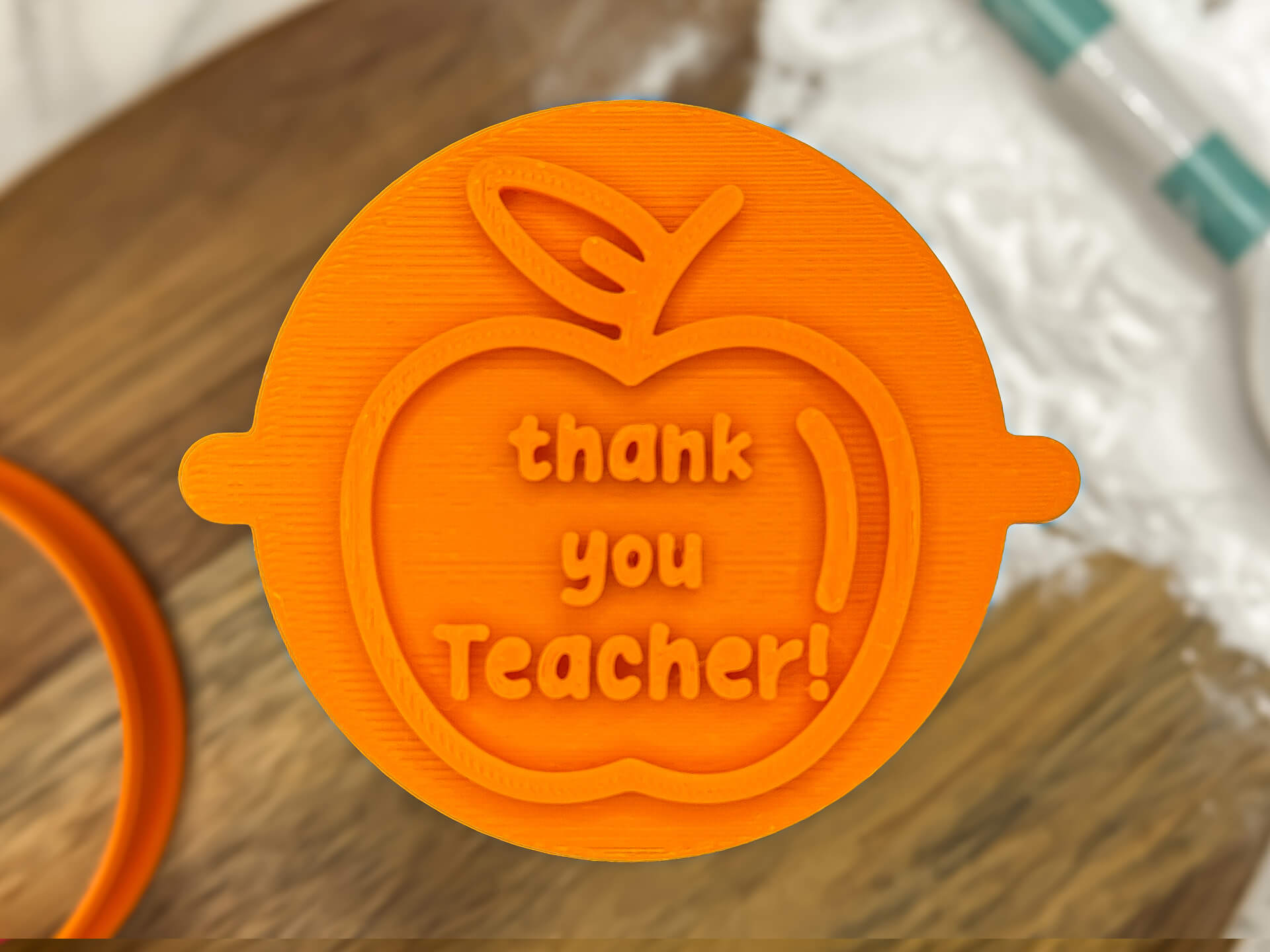 Thank You Teacher Apple Fondant Stamp Thank You Teacher Apple Fondant Stamp