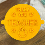 Thank You Teacher Stars Apple Fondant Stamp