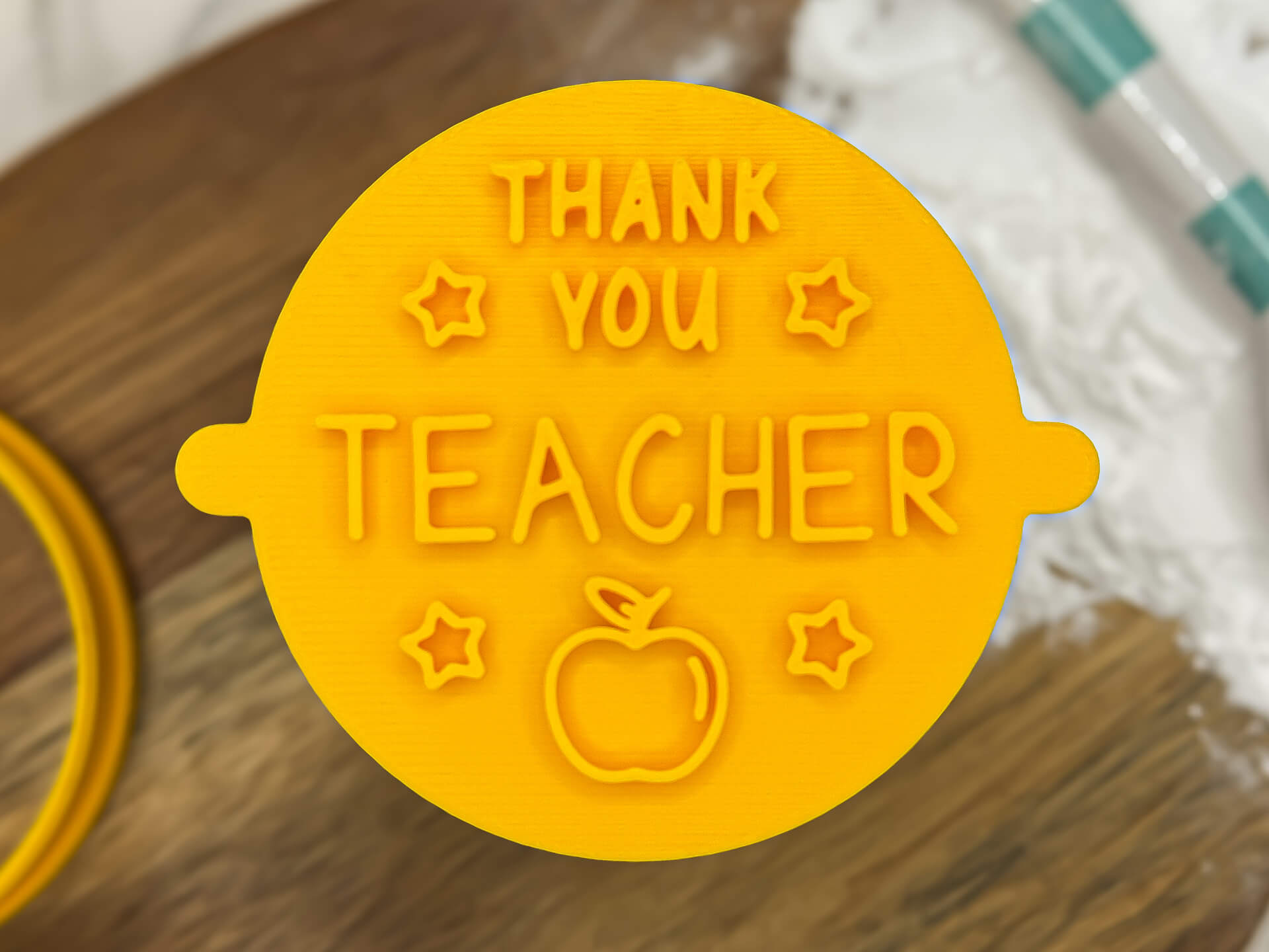 Thank You Teacher Stars Apple Fondant Stamp Thank You Teacher Stars Apple Fondant Stamp