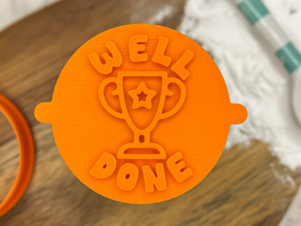 Well Done Trophy Fondant Stamp